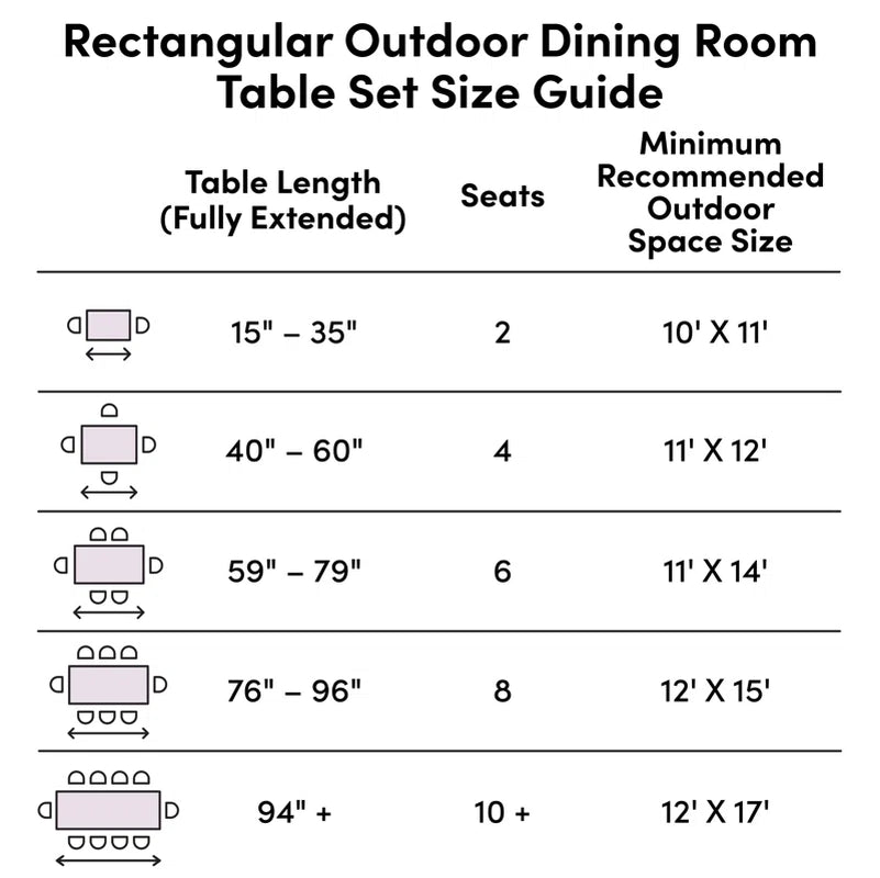 Aynura 6 - Person Metal Patio Dining Set with Rectangular Table